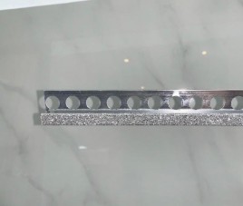 Glitter Tegelprofiel ZILVER KLEUR / Blok Model / 270cm Lang / 10mm DIK