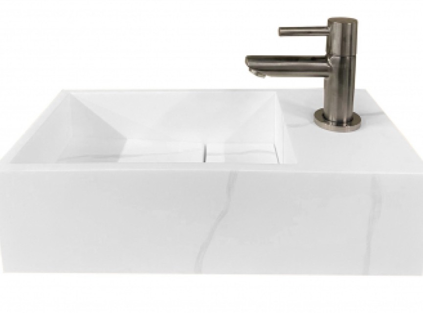 Noble fontein rechts Solid surface 36 x 18 x 10 cm marmer wit