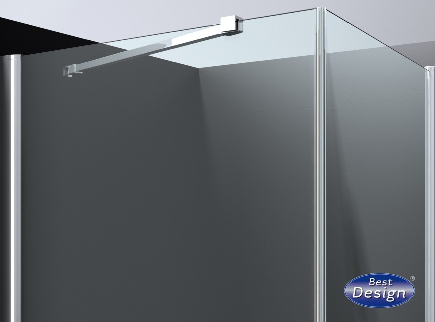 Erico vierkante cabine met 1 swing deur 100x100x200cm NANO glas 6mm