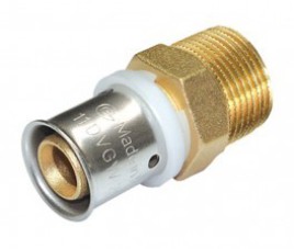 Overgangskoppeling pers 16mm x 2 - buitendraad 1/2 Puntstuk