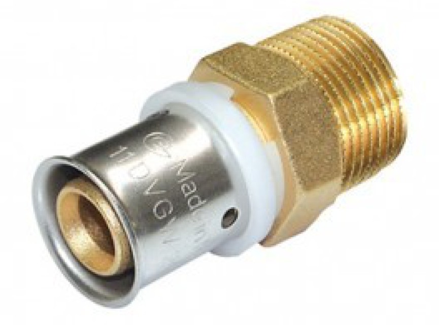 Overgangskoppeling pers 16mm x 2 - buitendraad 1/2 Puntstuk