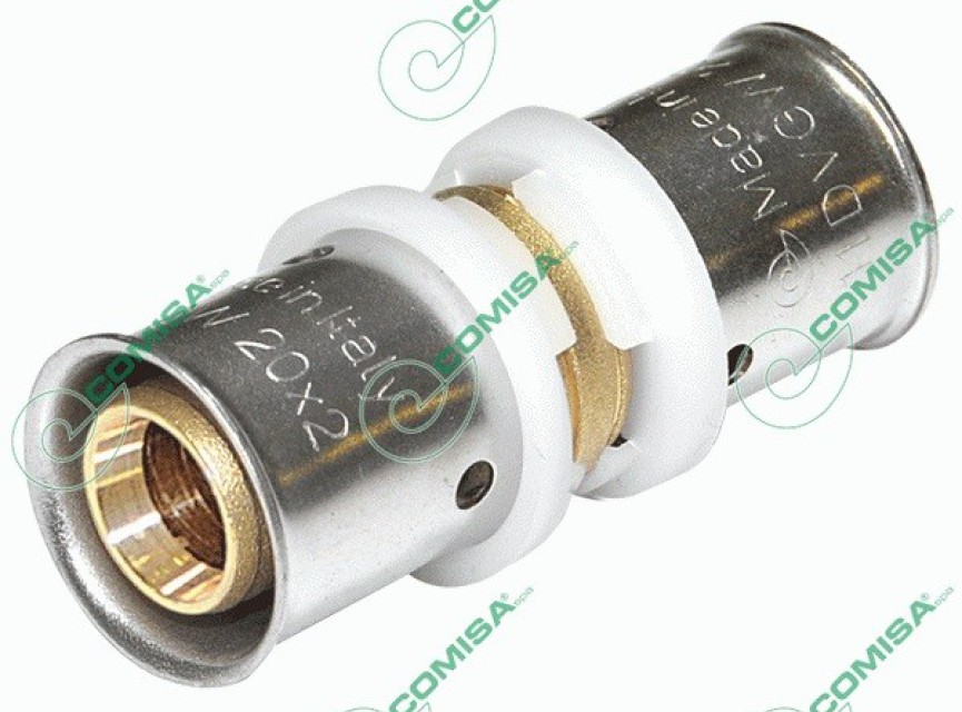 Perskoppeling recht 16mm x 2