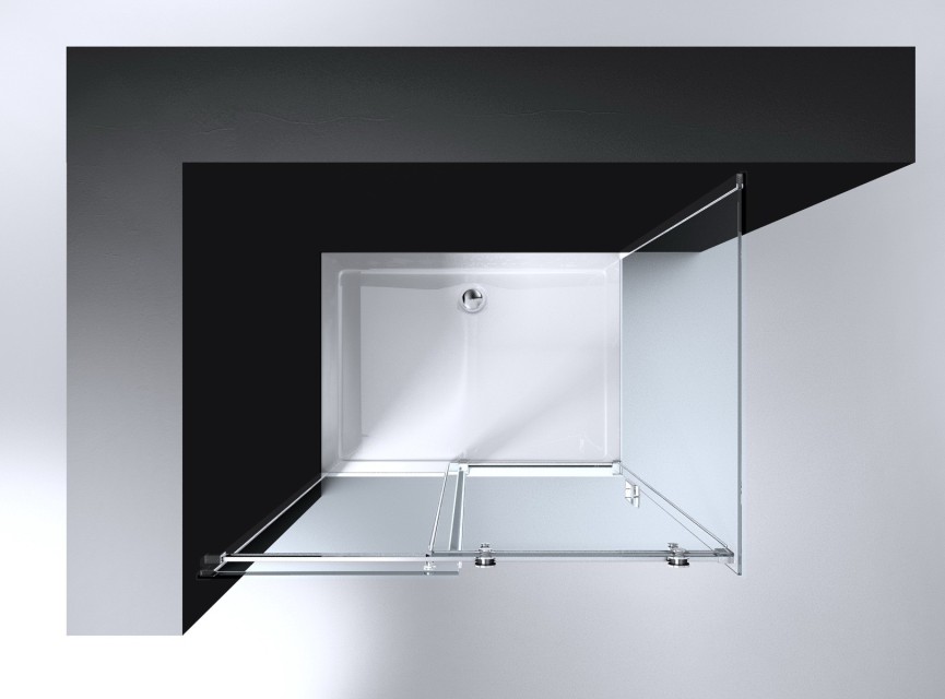 Erico schuifdeur en wand 90x117-118,5x200cm NANO glas 8mm