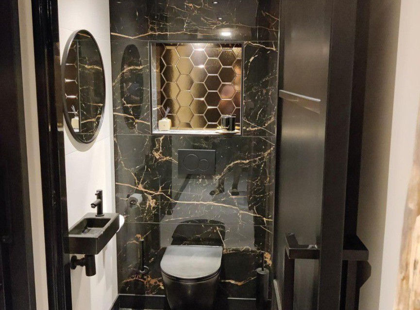 Ceasar Black Gold 60x120 LEVIGLASS / Hoogglans Vloertegels / Woonkamer / Winkel Ruimte / Badkamer