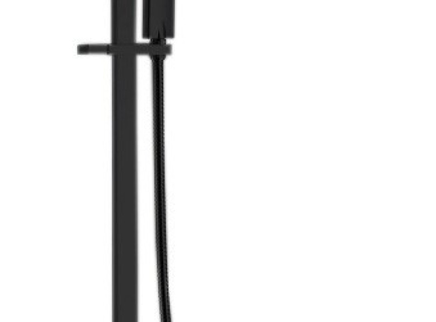 Vierkante thermostatische regendouche-opbouwset Mat Zwart