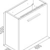 Fonteinkastje + Wastafel 500x250x500 wit hoogglans