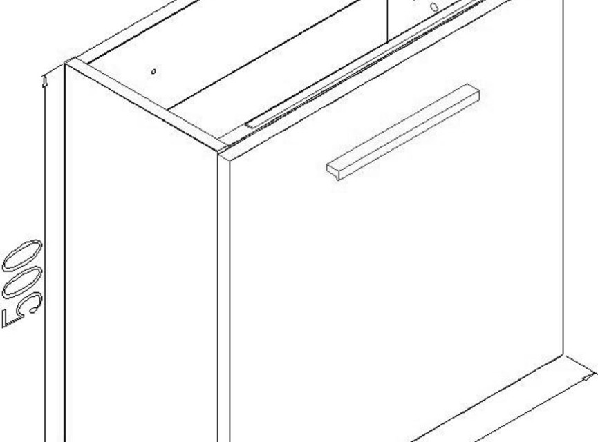 Fonteinkastje + Wastafel 500x250x500 wit hoogglans