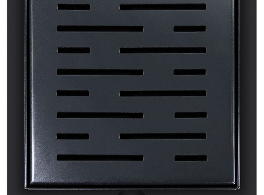 doucheput met flens en zijuitlaat 20x20 cm mat zwart