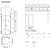 Erico 1/4 rond cabine met 2 deuren 100x100x192cm NANO glas 8mm
