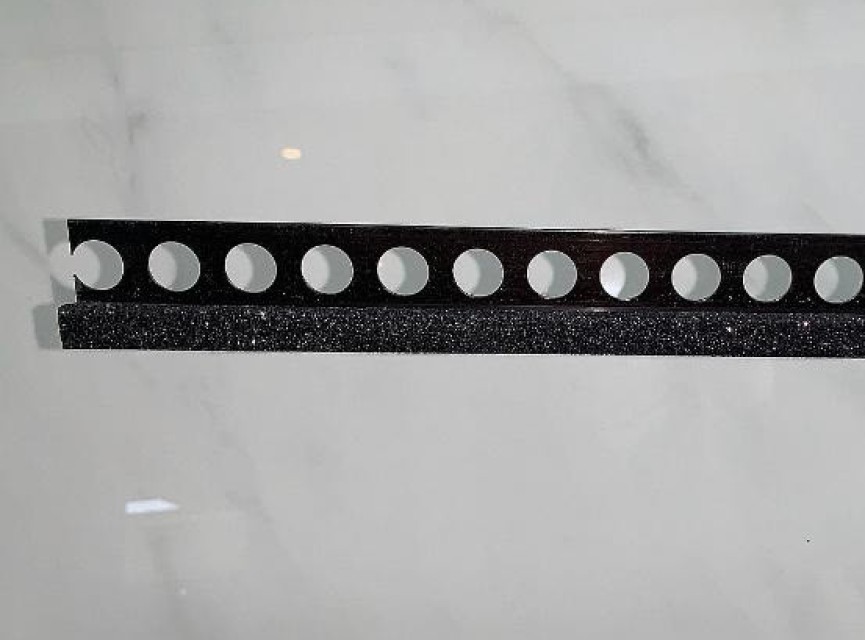 Glitter Tegelprofiel ZWART KLEUR / Blok Model / 270cm Lang / 10mm DIK