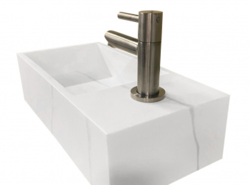 Noble fontein rechts Solid surface 36 x 18 x 10 cm marmer wit