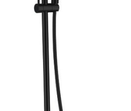 Ronde thermostatische regendouche-opbouwset Mat Zwart