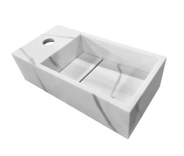 Noble fontein links Solid surface 36 x 18 x 10 cm marmer wit