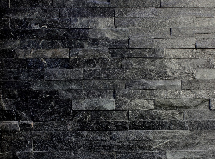 Mosel ZWART GLITTER Brickstone , Natuursteen Strip , Steenstrips Oftewel Stone Panel