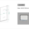 Badwand 800x1500 6mm NANO chroom