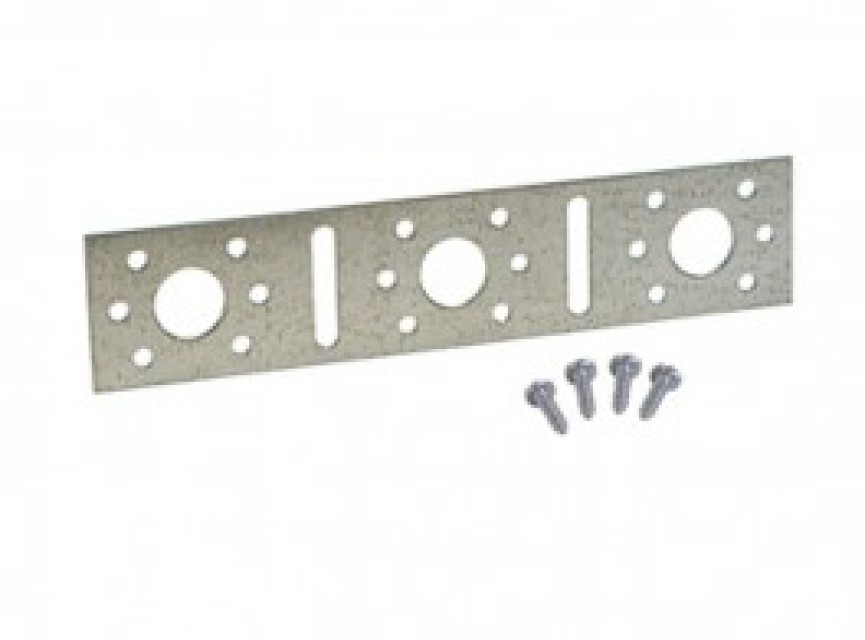 Bevestigingstrip met vier schroeven tbv bevestiging muurplaten