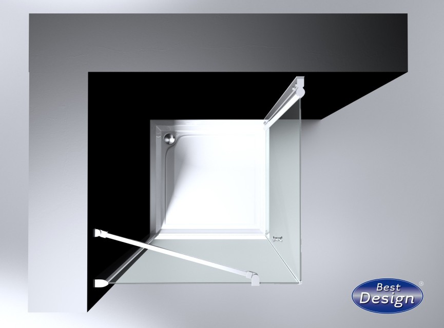 Erico vierkante cabine met 1 swing deur 100x100x200cm NANO glas 6mm