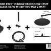 One-Pack inbouw-regendoucheset Pull and Push Muuruitloop 300mm RVS Mat Zwart