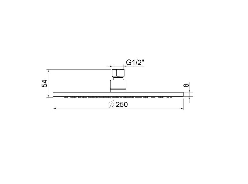 Caral hoofddouche rond 25 x 0,8  cm chroom