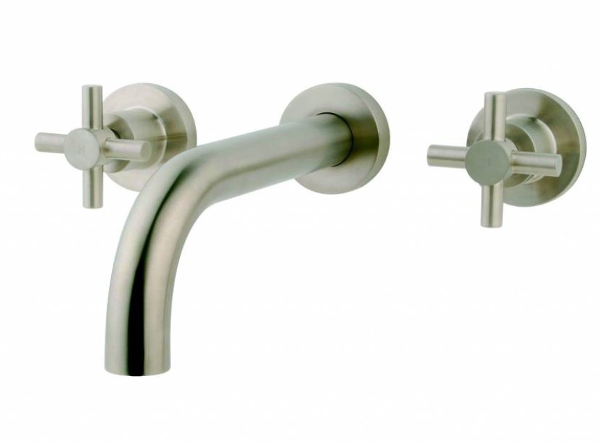 Cross inbouw-wastafelmengkraan 2-knops geb.staal
