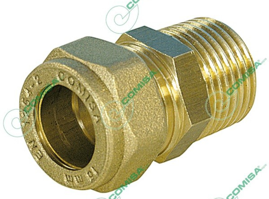Knelkoppeling 15mm x 1/2 buitendraad conisch Puntstuk