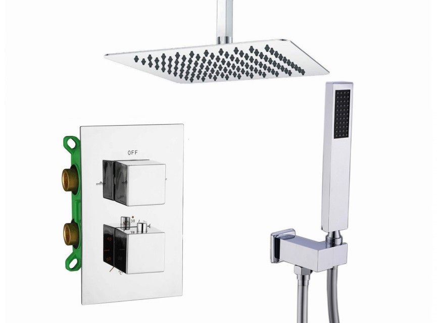 Florence Showerset Palermo Vierkant 8 Inch Plafond Chroom