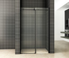 schuifbare nisdeur 2-d. mat-zwart 1200x2000 chr.8mm NANO