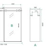 schuifbare nisdeur 2-d. mat-zwart 1200x2000 chr.8mm NANO