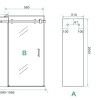 schuifbare nisdeur 2-d. mat-zwart 1100x2000 chr.8mm NANO
