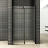 schuifbare nisdeur 2-d. mat-zwart 1100x2000 chr.8mm NANO