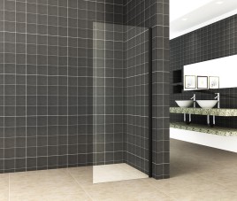 zijwand tbv schuifbare nisdeur mat-zwart 80 cm 8 mm Nano