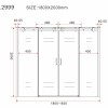 schuifbare nisdeur 4-d. mat-zwart 1800x2000 chr.8mm NANO