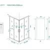 Skyline hoekinstap + 2 schuifdeuren 1000x1000x2000 mat-zwart 8mm NANO