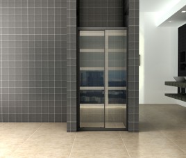 Skyline schuifbare nisdeur 1000x2000 mat-zwart 8mm NANO