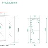 Skyline schuifbare nisdeur 1100x2000 mat-zwart 8mm NANO