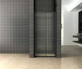 Skyline schuifbare nisdeur 1100x2000 mat-zwart 8mm NANO