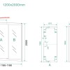 Skyline schuifbare nisdeur 1200x2000 mat-zwart 8mm NANO