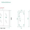 Skyline schuifbare nisdeur 1300x2000 mat-zwart 8mm NANO