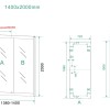 Skyline schuifbare nisdeur 1400x2000 mat-zwart 8mm NANO