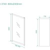 Skyline zijwand 800x2000 mat-zwart 8mm NANO voor skyline schuifbare nisdeur