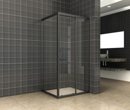 Skyline zijwand 800x2000 mat-zwart 8mm NANO voor skyline schuifbare nisdeur