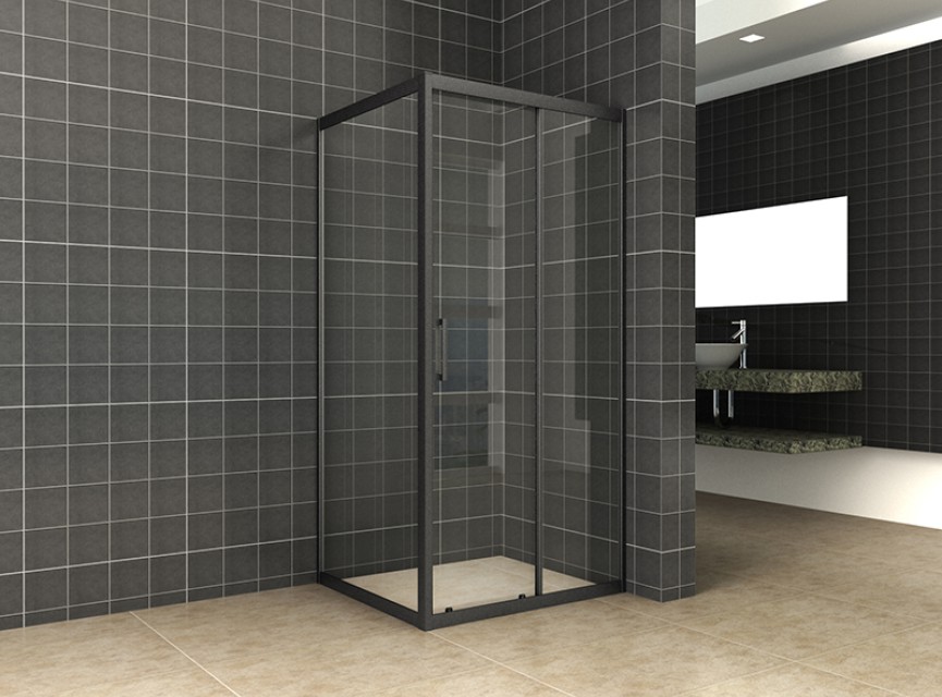 Skyline zijwand 800x2000 mat-zwart 8mm NANO voor skyline schuifbare nisdeur