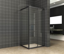 Skyline zijwand 900x2000 mat-zwart 8mm NANO voor Skyline schuifbare nisdeur