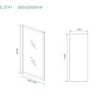 Skyline zijwand 900x2000 mat-zwart 8mm NANO voor Skyline schuifbare nisdeur