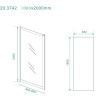 Skyline zijwand 1000x2000 mat-zwart 8mm NANO voor skyline schuifbare nisdeur