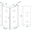 swingdeur + zijwand UNI 900x900x2000 mat-zwart .8mm NANO