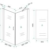 swingdeur + zijwand UNI 1000x1000x2000 mat-zwart 8mm NANO