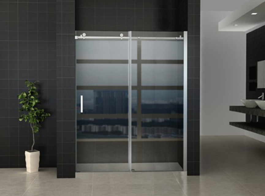 schuifbare nisdeur 2-d. 1600x2000 chr.8mm NANO