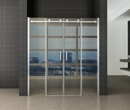 schuifbare nisdeur 4-d. 1800x2000 chr.8mm NANO