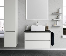 CITY / Badmeubel Met Waskom 80 Cm ( Onderkast + Topblad + Waskom )